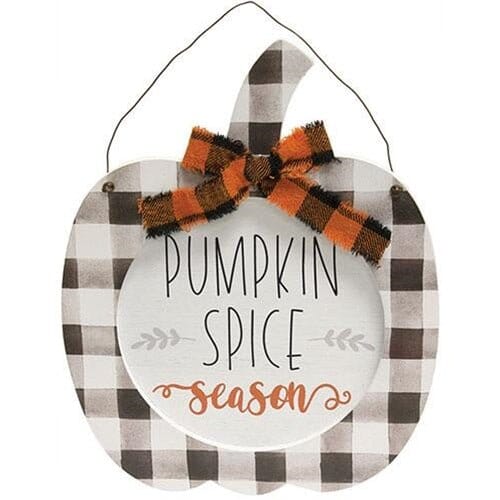 Buffalo Check Hanging Pumpkins - Home Treasures Co