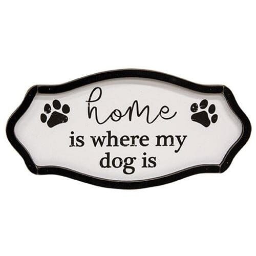 Home is Where My Dog is Distressed Pawprint Sign - Home Treasures Co