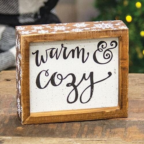 Warm & Cozy Inset Box Sign - Home Treasures Co