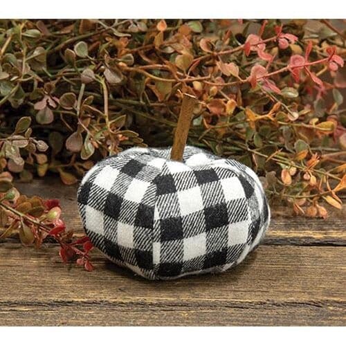Black & White Buffalo Check Stuffed Pumpkin - Home Treasures Co
