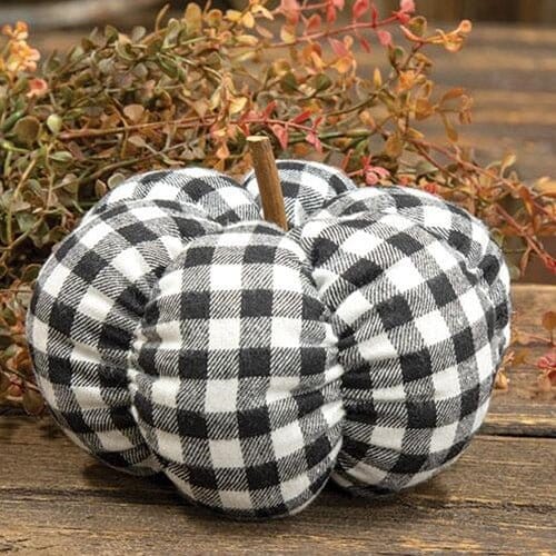 Black & White Buffalo Check Stuffed Pumpkin - Home Treasures Co