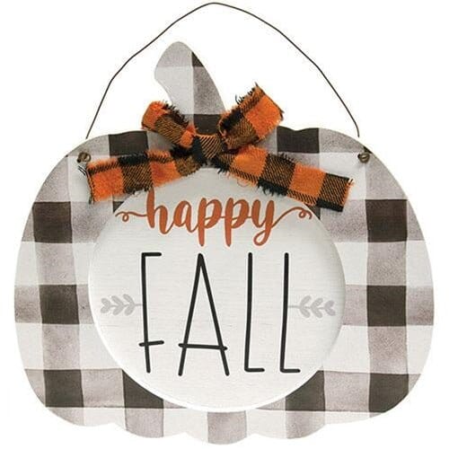 Buffalo Check Hanging Pumpkins - Home Treasures Co
