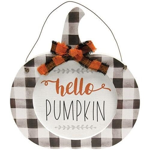 Buffalo Check Hanging Pumpkins - Home Treasures Co