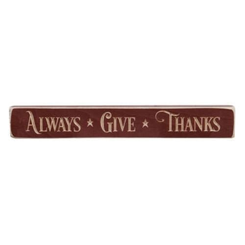 Give Thanks Engraved Block - Home Treasures Co
