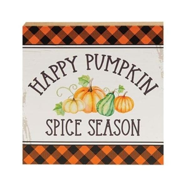 Happy Pumpkin Spice Season Square Block - Home Treasures Co