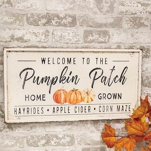 WELCOME TO THE PUMPKIN PATCH RUSTIC METAL WALL SIGN - Home Treasures Co