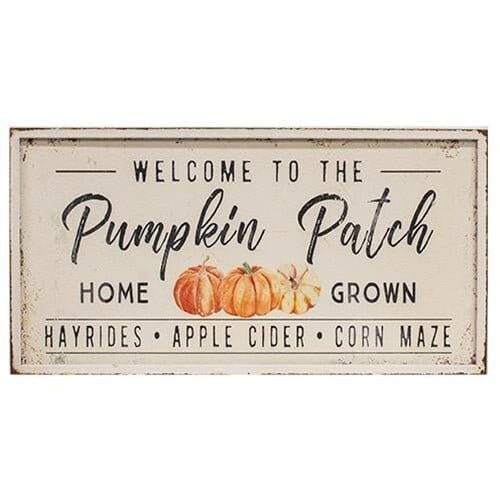 WELCOME TO THE PUMPKIN PATCH RUSTIC METAL WALL SIGN - Home Treasures Co
